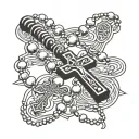 rosary beads wrapping tattoo design idea
