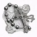 rosary beads wrapping tattoo design idea
