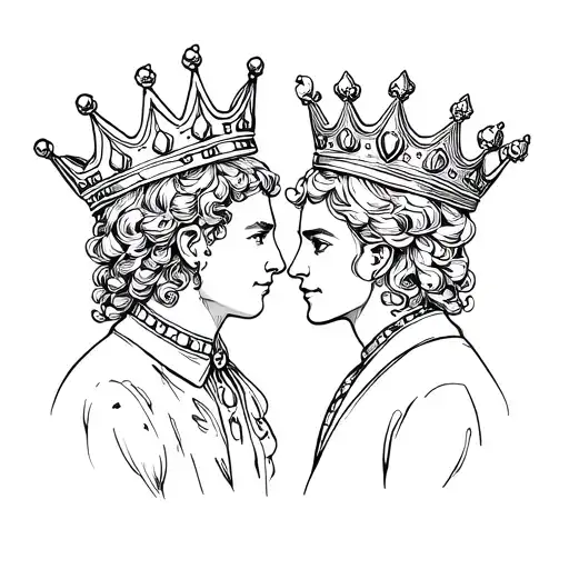 king and queen crown tattoo elegant design for couple tattoo design idea