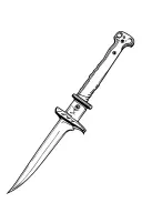 Military Knife stabbed tattoo design idea