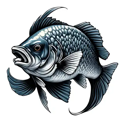 Sex Love Determined Fish tattoo design idea