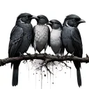 four birds upper back tattoo design idea