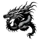 black dragon wrapped around arm from bicep to hand tattoo design idea