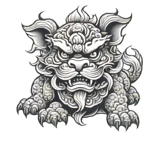 Japanese Foo Dog tattoo design idea
