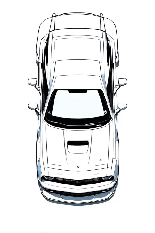 dodge challenger hellcat srt tattoo design idea