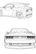 dodge challenger hellcat srt tattoo design idea