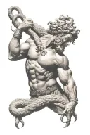 hercules fighting hydra tattoo design idea