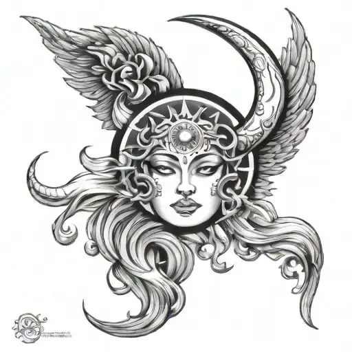 tribute sister deceased moon sun sign taurus with tattoo design idea
