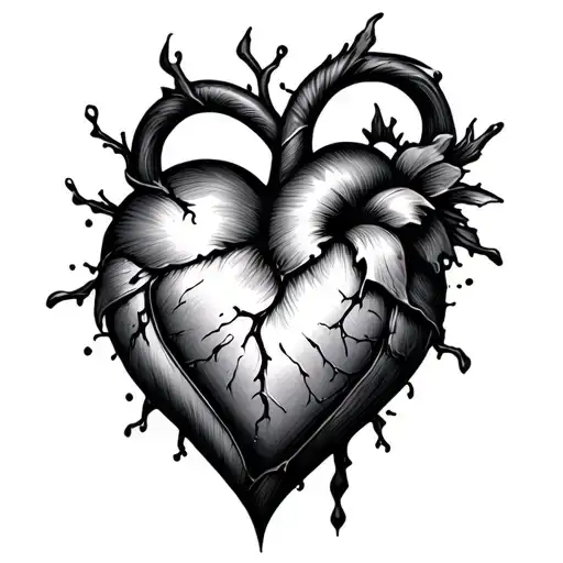 cold heart  tattoo design idea