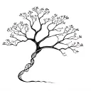 tree composed by dna-strand tattoo design idea