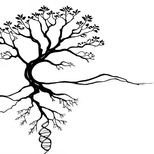tree composed by dna-strand tattoo design idea