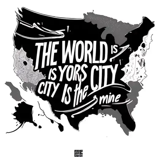 "the world is" the world is yours but the city is mine tattoo design idea