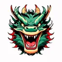 angry dragon face tattoo design idea