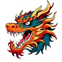 angry dragon face tattoo design idea