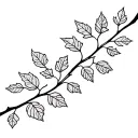 branch with aspen leaves intertwined tattoo design idea