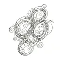Infinity symbol merged with question mark  tattoo design idea