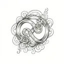 Infinity symbol merged with question mark  tattoo design idea