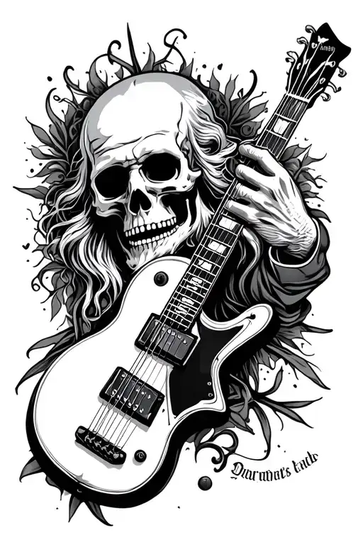 guitar death memorial tattoo for grandpa  tattoo design idea