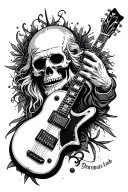 guitar death memorial tattoo for grandpa  tattoo design idea