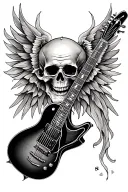guitar death memorial tattoo for grandpa  tattoo design idea