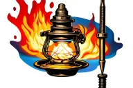 "Firelight Tattoo & Piercing" "Firelight Tattoo & Piercing" "Firelight Tattoo & Piercing" "Firelight Tattoo & Piercing" "Firelight Tattoo & Piercing" oil lamp with tattoo needle tattoo design idea