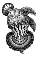 jelly fish conch shell sea turtle shark spine tattoo tattoo design idea