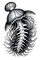 jelly fish conch shell sea turtle shark spine tattoo tattoo design idea