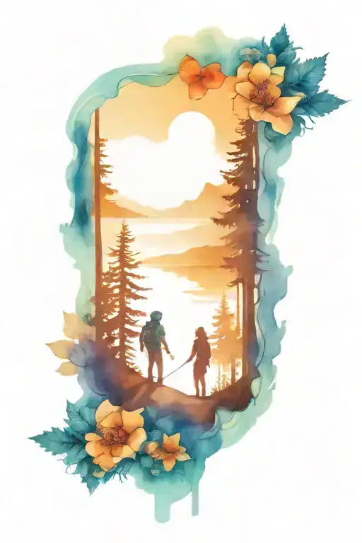 pacific crest trail couple tattoo tattoo design idea