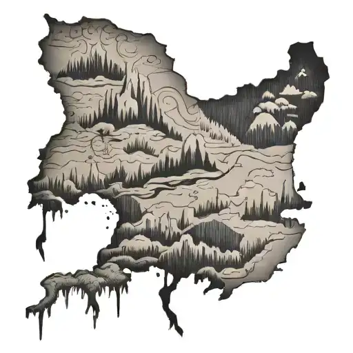 indigenous and map of colombia tattoo design idea