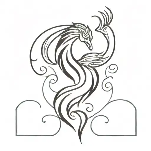 phoenix and aries fine line tattoo tattoo design idea