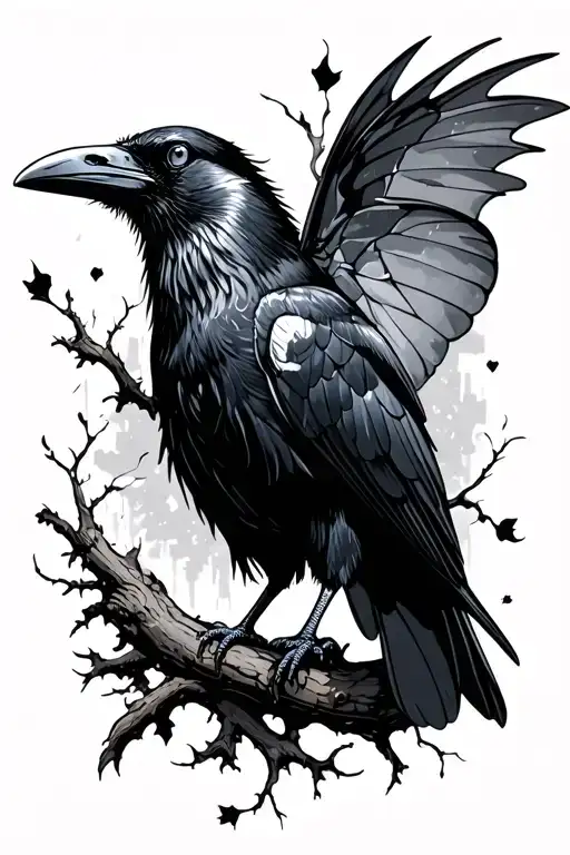 last of us ellie tattoo with no moth, instead its a raven. tattoo design idea