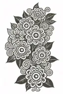 flowers in the style of keith haring style tattoo design idea