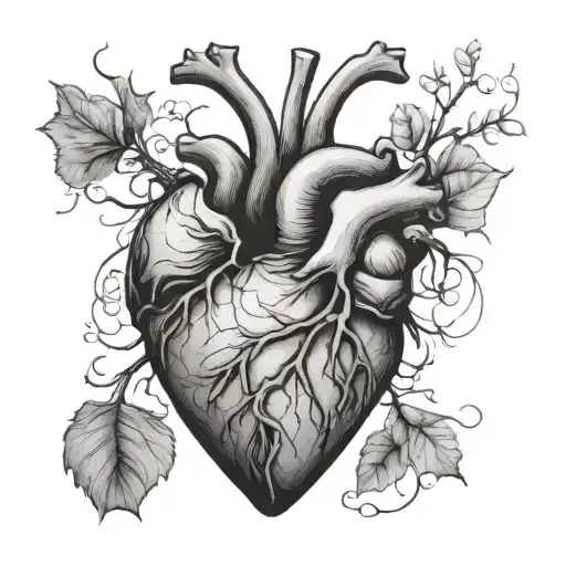 realistic heart tattoo design idea