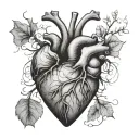 realistic heart tattoo design idea