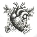 realistic heart tattoo design idea