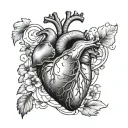 realistic heart tattoo design idea