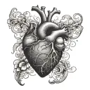realistic heart tattoo design idea