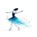 aurora borealis with dancer gracefully moving tattoo design idea