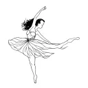aurora borealis with dancer gracefully moving tattoo design idea