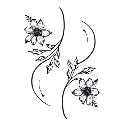 Symbol for breaking the cycle, flowers tattoo design idea