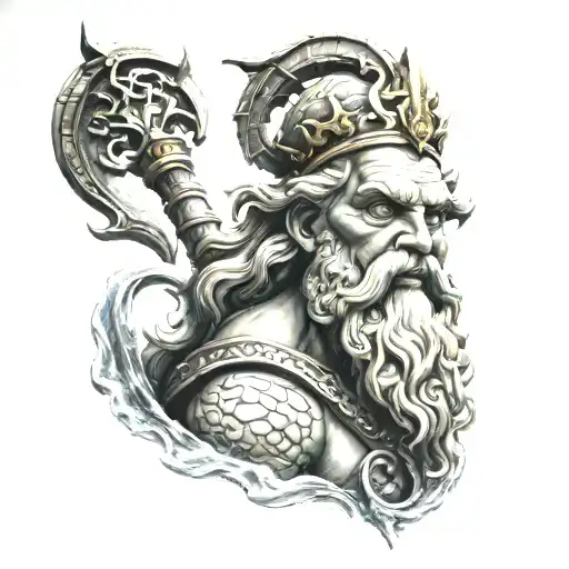 King Neptune tattoo design idea
