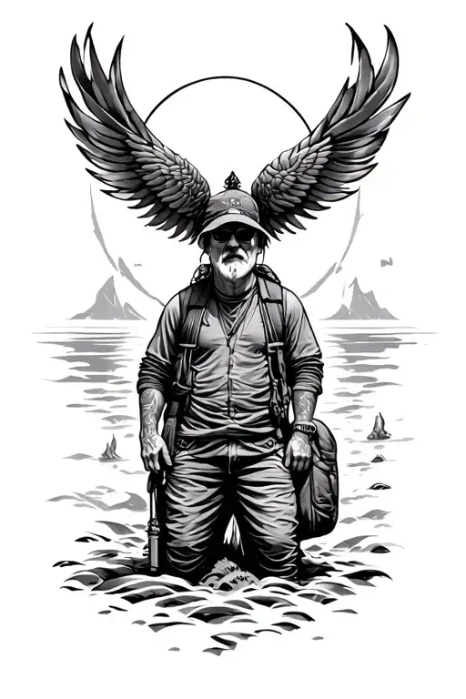 nomad traveler tattoo design idea