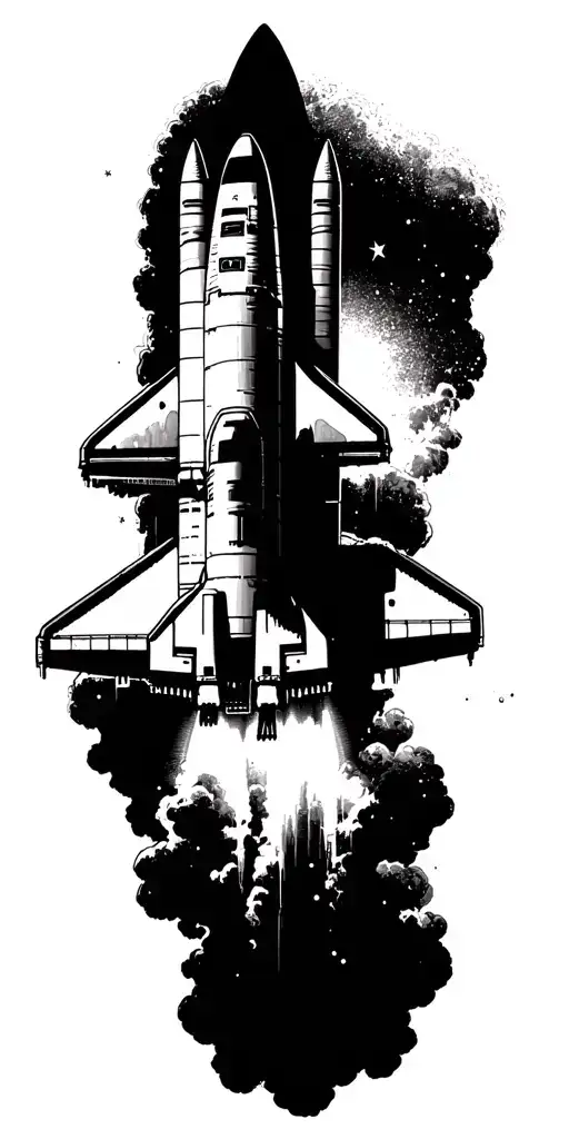 Space shuttle launching tattoo design idea