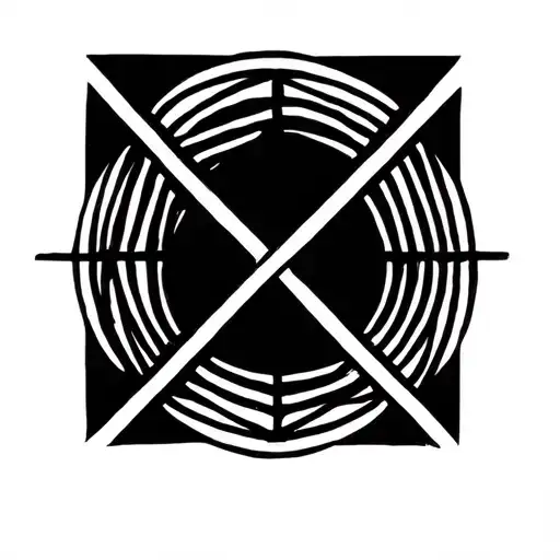 geometric rebellion symbol intertwined tattoo design idea