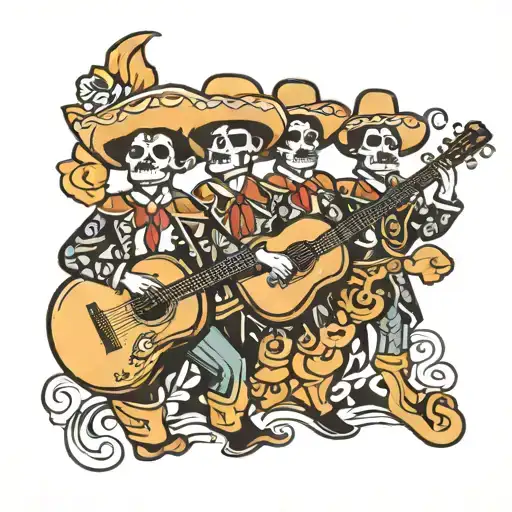 mariachi band tattoo design idea