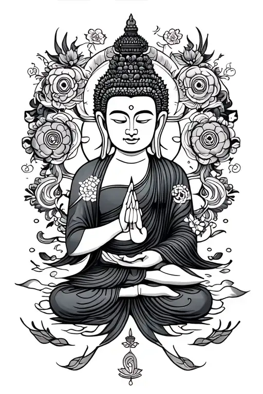 8 Auspicious Symbols of Buddhism tattoo design idea