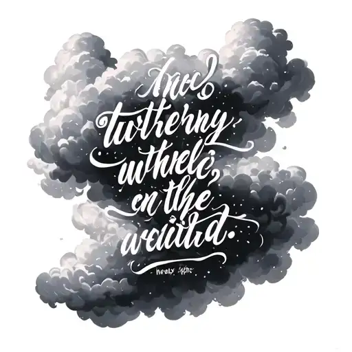 Bible Scripture writing in the clouds tattoo design idea