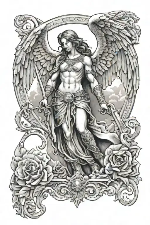 arch angel michael tattoo design idea