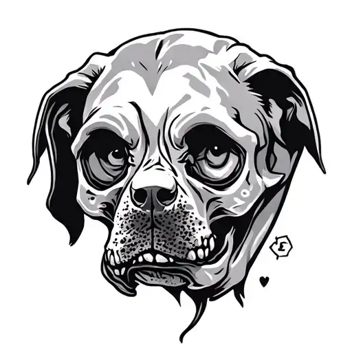 skull dog tattoo design idea
