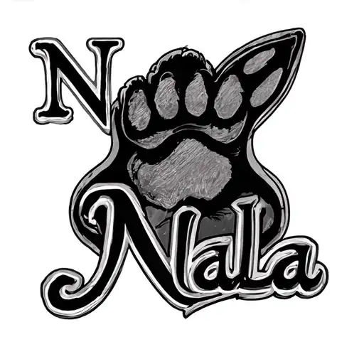 "Nala" paw print tattoo design idea